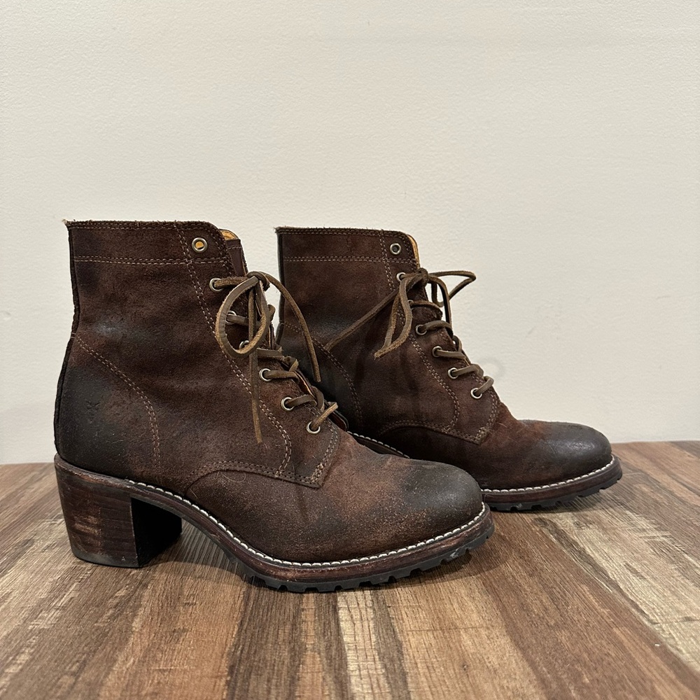 Frye Women's Brown Leather Ankle Boots - Picture 4 of 9